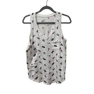 Torrid White Tank Top With Tropical & Skull Print Classic Fit Size 0 size large
